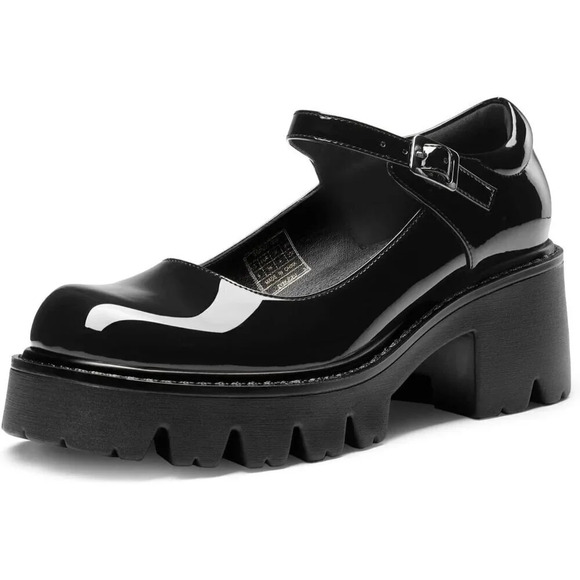 🆕Women's Mary Janes Shoes  for Women, Platform Dress Low Heel Chunky Pumps - Picture 1 of 5
